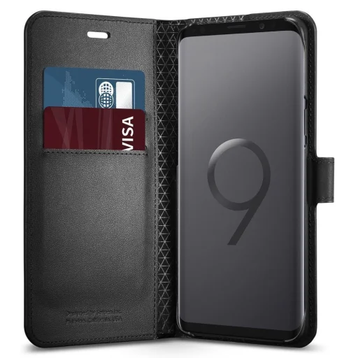 Spigen S fliptok Samsung S9 G960 fekete színben (592CS22870) - 5