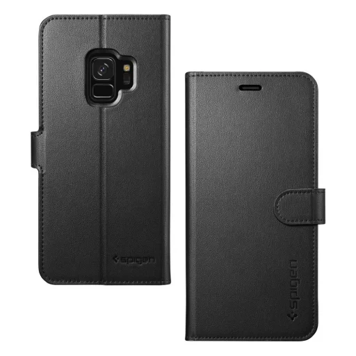 Spigen S fliptok Samsung S9 G960 fekete színben (592CS22870) - 1