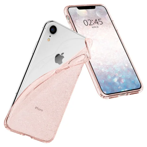 Spigen Liquid Crystal tok iPhone XR átlátszó pink színben - 1