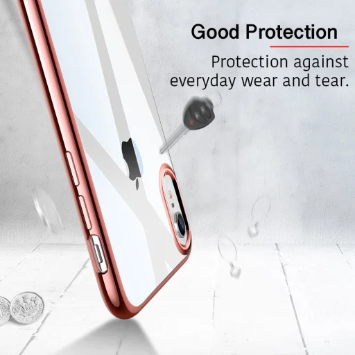 ESR Essential áttetsző tok iPhone XR rose gold színű kerettel - 7