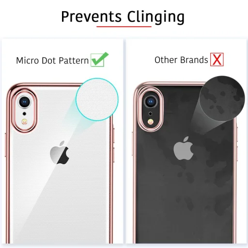 ESR Essential áttetsző tok iPhone XR rose gold színű kerettel - 8