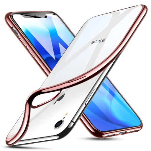 ESR Essential áttetsző tok iPhone XR rose gold színű kerettel - 2