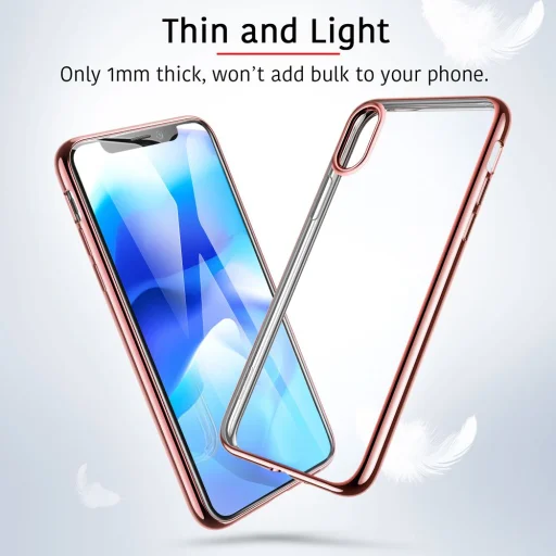 ESR Essential áttetsző tok iPhone XR rose gold színű kerettel - 3