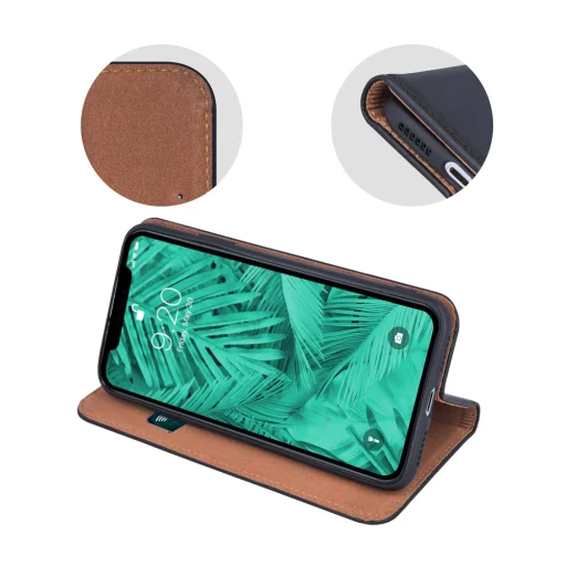 Genuine Leather Fliptok Samsung Galaxy A15 4G / A15 5G fekete - 4