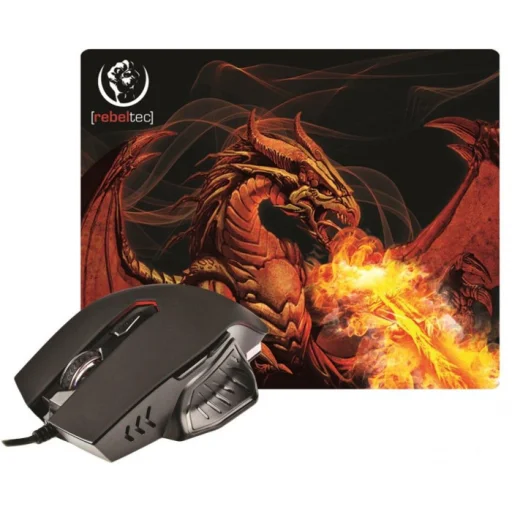 Rebeltec Red Dragon Vezetékes USB egér és egérpad - 3