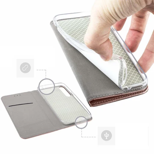 iPhone 13 Pro Max mágneses fliptok rószaszín - 7