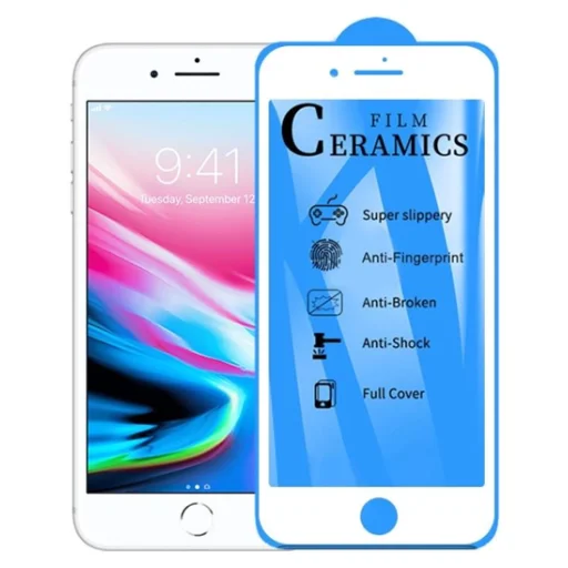 iPhone SE 2022 / SE 2020 / 7 / 8 Glass Ceramic Hybrid 9D üvegfólia kerámiával fehér - 1