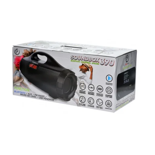 Rebeltec SoundBox 390 Bluetooth bezdrôtový reproduktor čierny, so zabudovaným FM rádiom - 4