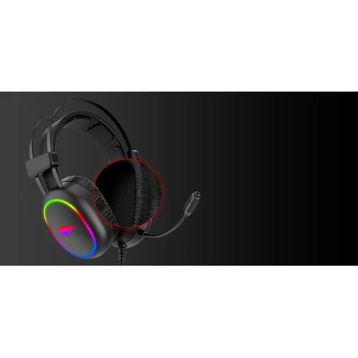Havit GAMENOTE H2016D RGB gamer fejhallgató USB+3.5mm - 4
