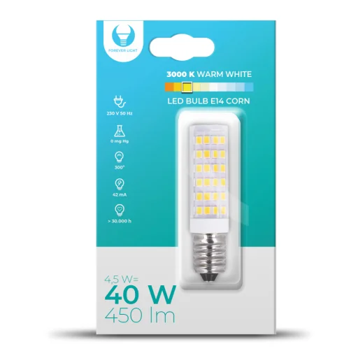 Forever Light LED E14 Corn Izzó 4.5W 230V 3000K 450lm - 1