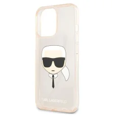 iPhone 13 Pro 6.1'' Karl Lagerfeld Glitter Karl`s Head tok arany (KLHCP13LKHTUGLGO)