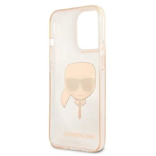 iPhone 13 Pro 6.1'' Karl Lagerfeld Glitter Karl`s Head tok arany (KLHCP13LKHTUGLGO) - 3