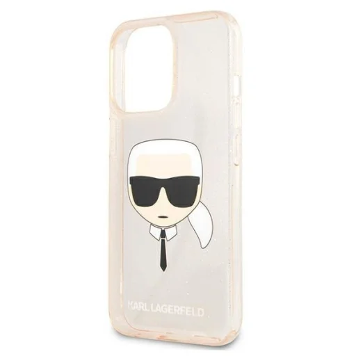 iPhone 13 Pro 6.1'' Karl Lagerfeld Glitter Karl`s Head tok arany (KLHCP13LKHTUGLGO) - 2