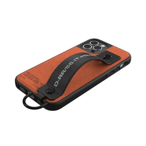 iPhone 12 / 12 Pro Diesel Utility Twill Handstrap tok pánttal fekete/ narancssárga - 3