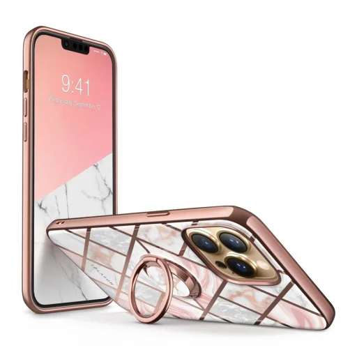 iPhone 13 Pro Supcase IBLSN Cosmo Snap márvány mintás tok rózsaszín - 1
