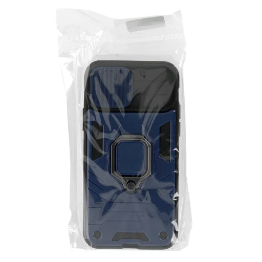 iPhone 11 Pro Ring Lens tok kameralencse védővel és kihajtható támasszal sötétkék - 6