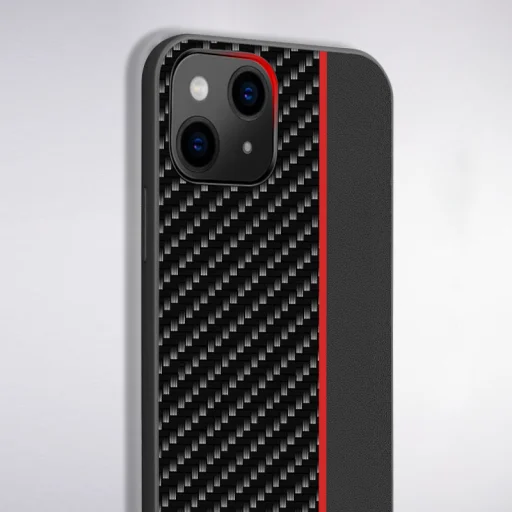 iPhone 13 Pro Max Tel Protect Carbon Tok Fekte / Piros Csík - 4