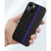 Xiaomi Redmi 9 Tel Protect Carbon Tok Fekte / Kék Csík - 6