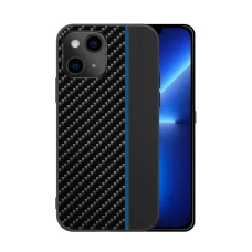 Xiaomi Redmi 9 Tel Protect Carbon Tok Fekte / Kék Csík