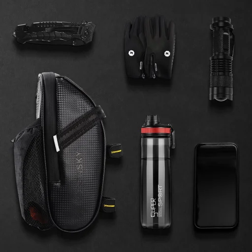 Wozinsky kerékpártáska ülés alá palacktartóval, fekete - 2