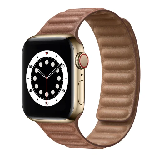 Apple Watch 3/4/5/6/7/8/SE 38/40/41mm barna Loop Leather bőr óraszíj mágneses - 1