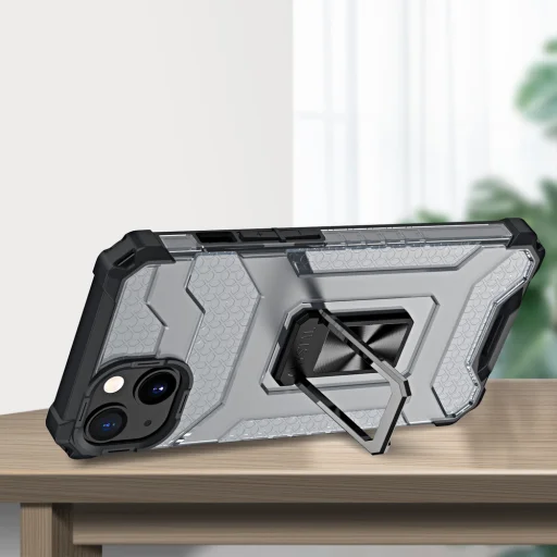 iPhone 13 Crystal Ring Kickstand tok fekete - 6