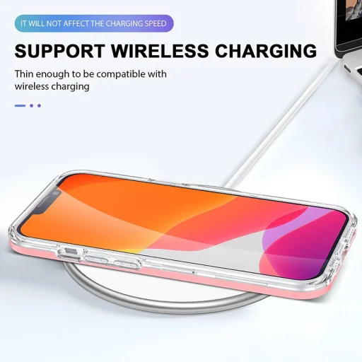 iPhone 14 Pro Max Acrylic hybrid tok pink / rózsaszín ütésálló anti-shock - 5