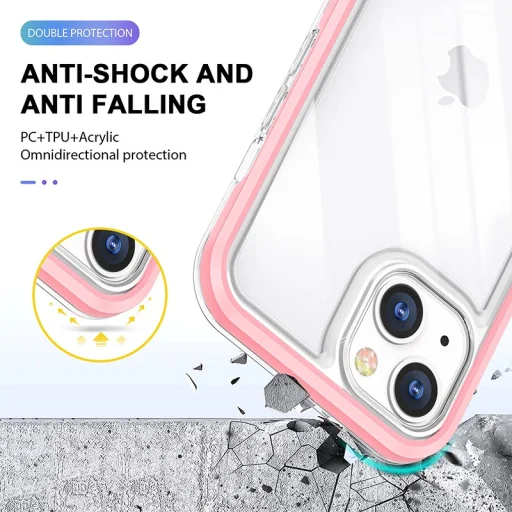 iPhone 14 Pro Max Acrylic hybrid tok pink / rózsaszín ütésálló anti-shock - 7