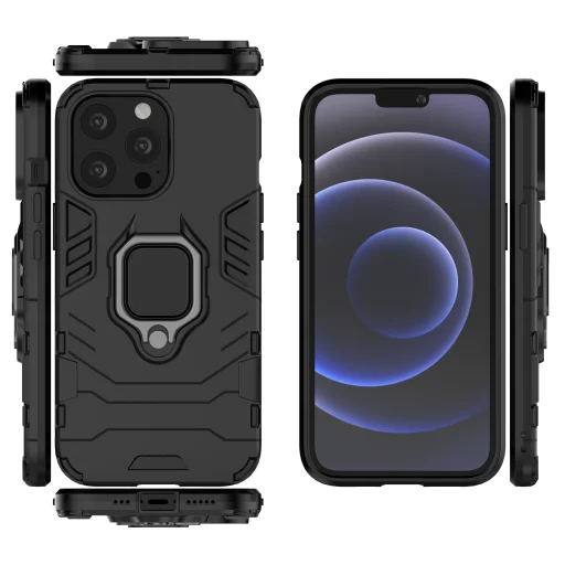 iPhone 13 Pro Max Ring Armor tok kihajtható támasszal fekete - 7