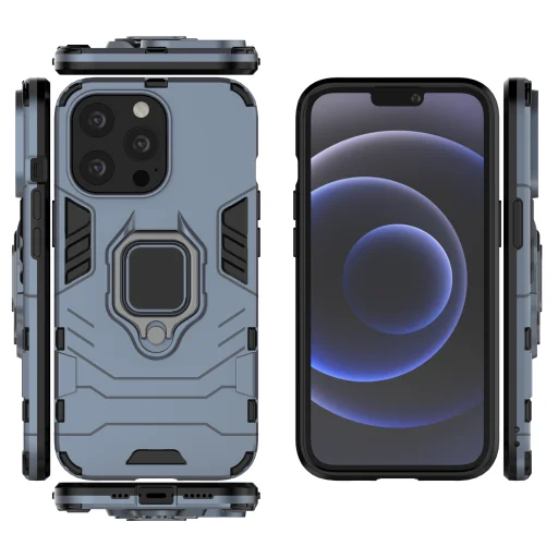 iPhone 13 Pro Max Ring Armor tok kihajtható támasszal kék - 4