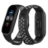 Xiaomi Mi Smart Band 5 / 6 Szilikon pontozott óraszíj fekete / szürke