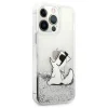 iPhone 13 Pro Max Karl Lagerfeld KLHCP13XGCFS Liquid Glitter Choupette Fun tok ezüst thumbnail