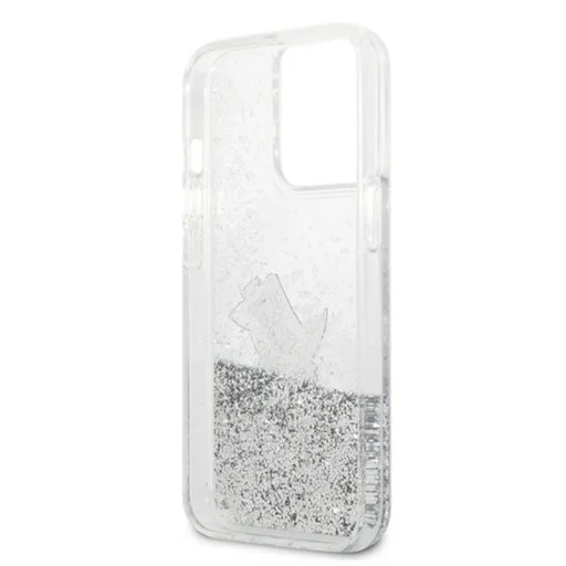 iPhone 13 Pro Max Karl Lagerfeld KLHCP13XGCFS Liquid Glitter Choupette Fun tok ezüst - 2