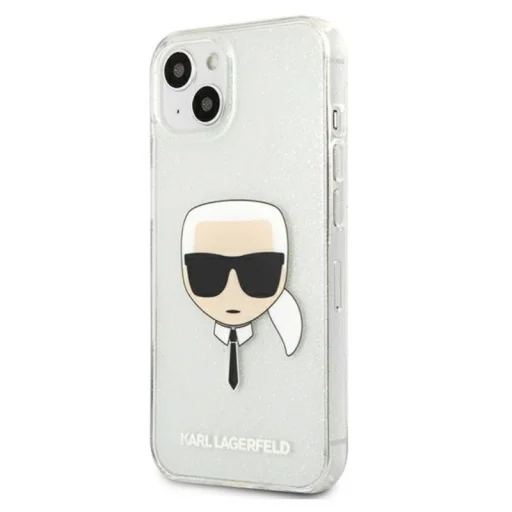 iPhone 13 Mini Karl Lagerfeld Glitter Karl`s Head tok ezüst (KLHCP13SKHTUGLS) - 2