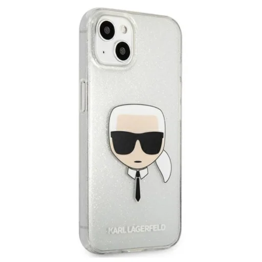 iPhone 13 Mini Karl Lagerfeld Glitter Karl`s Head tok ezüst (KLHCP13SKHTUGLS) - 4