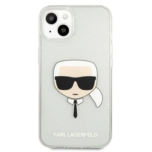 iPhone 13 Mini Karl Lagerfeld Glitter Karl`s Head tok ezüst (KLHCP13SKHTUGLS) - 3
