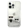 iPhone 13 Pro Max Karl Lagerfeld Liquid Glitter Karl Choupette tok ezüst (KLHCP13XGKCS) thumbnail
