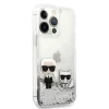 iPhone 13 Pro Max Karl Lagerfeld Liquid Glitter Karl Choupette tok ezüst (KLHCP13XGKCS) thumbnail