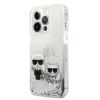 iPhone 13 Pro Max Karl Lagerfeld Liquid Glitter Karl Choupette tok ezüst (KLHCP13XGKCS) thumbnail