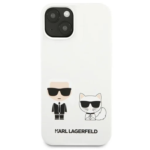 iPhone 14 Plus Karl Lagerfeld  Karl és Choupette szilikon tok fehér (KLHCP14MSSKCW) - 7