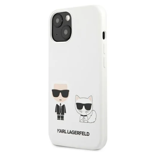 iPhone 14 Plus Karl Lagerfeld  Karl és Choupette szilikon tok fehér (KLHCP14MSSKCW) - 5