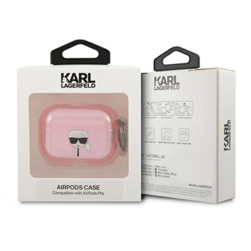 Airpods Pro 1/2 Karl Lagerfeld KLAPUKHGP Karl Head Glitter tok rózsaszín - 3
