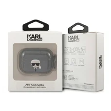 Airpods Pro 1/2 Karl Lagerfeld KLAPUKHGK Karl Head Glitter tok fekete