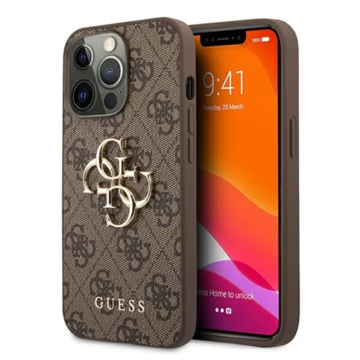 iPhone 13 Pro Guess GUHCP13L4GMGBR Big Metal Logo tok 4G barna - 1