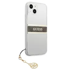 iPhone 13 Mini Guess 4G Stripe Brown Charm tok átlátszó (GUHCP13SKB4GBR)