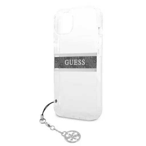 iPhone 13 Mini Guess 4G Stripe Grey Charm tok átlátszó (GUHCP13SKB4GGR) - 4