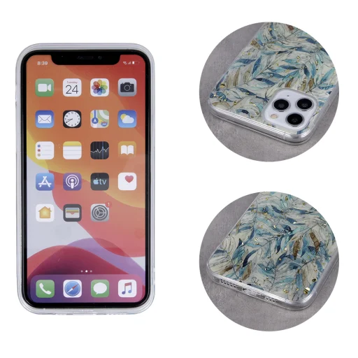 iPhone XR Gold Glam tok Boho Leaves - 5