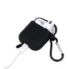 Airpods 1/2 szilikon tok karabinerrel fekete thumbnail