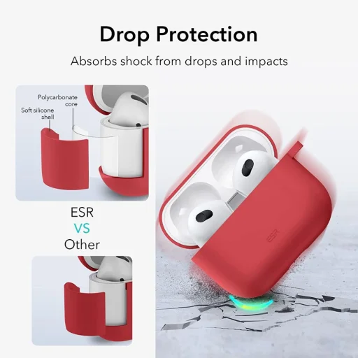 Apple Airpods 3 ESR Bounce tok karabinerrel piros - 3