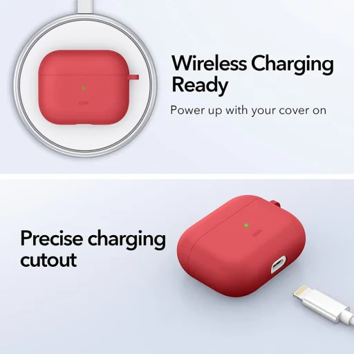 Apple Airpods 3 ESR Bounce tok karabinerrel piros - 5